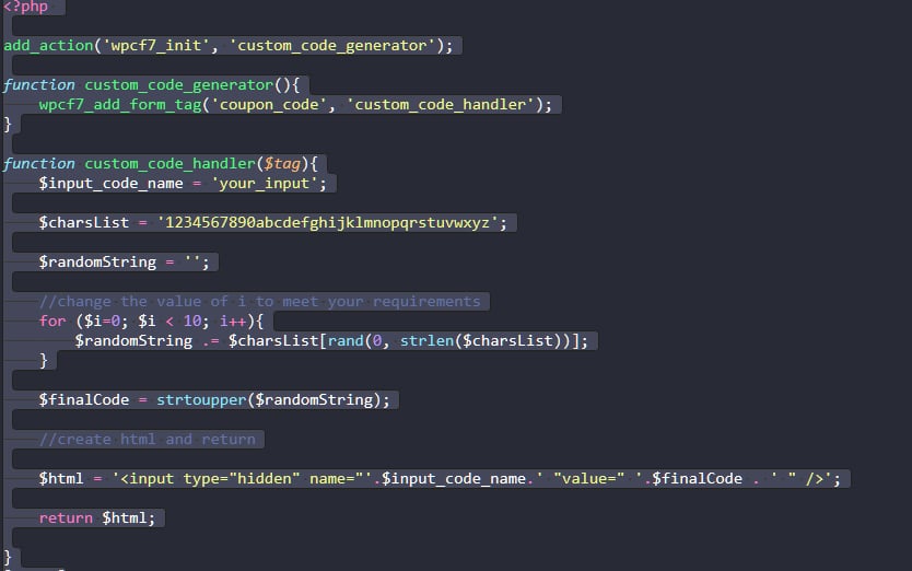 dynamic tag and input contact form 7